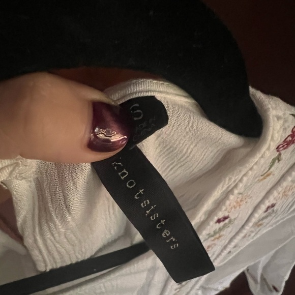 Anthropologie Knot Sisters Small white maxi dress boho prairie embroidered - Picture 2 of 12